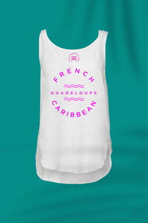 
                  
                    Charger l&amp;#39;image dans la galerie, Gwada White Gold Flowy Tank Top
                  
                