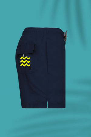 
                  
                    Charger l&amp;#39;image dans la galerie, Navy Yellow baywatch shorts
                  
                