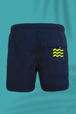 Navy Yellow baywatch shorts