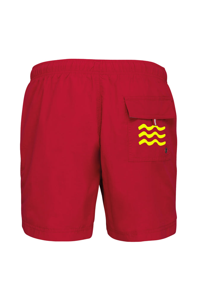 RED MALIBU BAYWATCH SHORTS