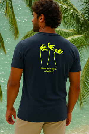 
                  
                    Charger l&amp;#39;image dans la galerie, Palm Tree Midnight Navy Yellow tee
                  
                